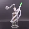Mini Hookah Glass Oil Bong Pipe com grossa Pyrex Clear Recycler Catcher Catcher Dab Bongs para fumar com tubo de queimador de óleo de vidro masculino e mangueira