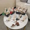 Tasarımcı Kadınlar Klasik Yüksek Topuk Sandals Deri Ayakkabı Partisi Moda Çift Tokalı Yaz Seksi Terlik Parti Partisi Gelinlik Yüksek Topuklu Platform 10cm 7.5cm x27