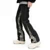 Jeans masculin 2023 Cool Design Camouflage Patchwork Straight Pant