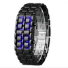 Нарученные часы Sdotter Fashion Sport Watch Men Quartz Clock Metal Digital Iron Blue Led Samurai для бинарной лавы Relogio Masculi