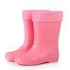 Boots 2023 Winter Kids Rain Boys Girls Rubber with Pink Yellow Children Lovely Rainboots Water Shoes for 230811