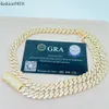Best Selling Fashion Jewelry 10Mm Width Sier Vvs Moissanite Iced Out Cuban Link Chain Necklace
