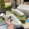 Италия Ace Sneaker Женщины белая плоская кожаная обувь зеленая красная полоса вышитая полоса