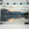 Tapisseries neige montagne paysage naturel tapisserie mur suspendu rivière matelas hippie chambre salon décoration intérieure r230812