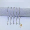 Bijoux de créateurs bijoux personnalisés 925 COEUR SIGHT STERLING 5 * Collier de tennis 5 mm Bracelet de la chaîne de tennis Moisanite