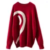 Women's Sweaters Winter High Quality Sweater Women Pullover Oversize Cashmere Casual LOOSE Thick Clothes Red