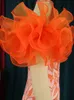 Plus size jurken bloemen gedrukte maat 4xl vrouwen bloemblaadjes oranje rood patchtail party outfits voor dames Afrikaanse jurken 230811