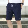 Herr shorts sommar solid snabb torr is silk elastisk midja blixtlås raka knä längd byxor mjuk andningsvattentät