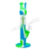 Silicone Bong Dab Rig Glass bongs 12.5inches Hookahs 6 arms water pipes with bowl smoke pipe