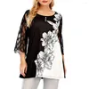 Women's T Shirts Plus Size Women Half Sleeve Floral Tunic Tops Shirt Ladies Casual Party Daily Round Neck Clothes Clothing For