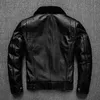 Jackets para hombres Estilo de vuelo clásico Air Force Men Genuine Leather Chaqueta de cuero negro Aviación Aviación Aviación Aviación ropa de cuero de algodón caliente 230811