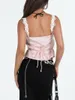 Damestanks Dames Summer Fited Cami Tops Mouwloze sexy Deep V Neck Lace Trim gaan uit Y2K Tank Clubwear Streetwear