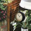 Zegary ścienne Kreatywne zegar retro dwustronny stacja bateria Bateryjna ciche wystrój zamontowany na salonie sypialnia