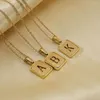 Pendant Necklaces 26 Letters Necklace For Women Men Stainless Steel Initial Hollowed Out Jewelry W8X7