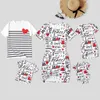 Abiti corrispondenti in famiglia Abiti abbinati in famiglia Allocaring Letter Heart Stampa Abiti per bodyCon e set di magliette a strisce a maniche corte R230811