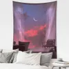 Tapestries Sunset Window Scenery Tapestry Wall Hanging Modern Landscape Art Dormitory Living Room Home Decor R230812