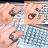 Bonnes en gros de Crystal Ring Natural Real Aquamarine Bulk Wholesale Women's Vintage Silver Ring Jewelry Sea Blue Gemstone Rings