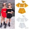 Set di abbigliamento Moda estiva Kid Neonate Set di vestiti Manica corta Spalle Crop Top Pantaloncini Set di abiti per fascia