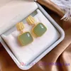 Orecchini a pennello Studino Jade per donne Fashion Real Designer Natural Charms 925 Silver Stone Gemsones Talismans Gioielli di lusso