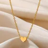 Colliers pendants Collier en acier inoxydable crucifix esthétique coeur rond Mini pour les femmes Classic Gold Color Chain Bijoux Gift