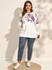 Abiti casual di base Finjani Plus size Felpette floreali con cappuccio con cappuccio con cappuccio autunno inverno inverno versioni 230811