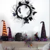 Andere Event -Party liefert Halloween Weihnachtssimulation Kranz Schwarz Simulationsfenster Muster Spinnen Dekoration Tür Hanging Bat Garland x7y3 230811