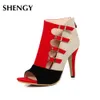 Dress Shoe Spring High Heel Office Zipper 10 cm Hollow Out High Sandals Poep Toe Buckle Strap Fashion Party Wedding Shoes 230811