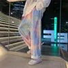Jeans masculin coréen High Street femme Tiedye Oversize Hip Hop lâche pantalon de denim de mode masculin droit 230811