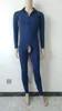 Blue Color Spandex Catsuit Costumes Dams Mens kombinezon z podwójnym przednim zamkiem błyskawicznym