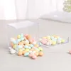 Geschenkomschakeling 24 van de transparante plastic snoepdoos koekjes koekjes pakking party traktatie dozen vierkante container