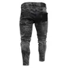 Pantaloni maschili jeans streetwear europei pantaloni da uomo strappato tratto magro skinny jeans motociclista hole hip hop abbigliamento s3xl 230812