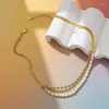 Choker Design Naturally Pearl Chain Three-layer Necklace For Women Hip Hop Beaded Collares Party Jewelry Gifts