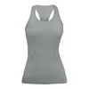 Lu Yoga Vest Solid Workout Backless Shirts Sports Fitness Tank Top Women Active Wear Sleeveless Sexy Gym T Shir