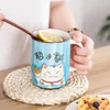 Massen Tasse japanische süße Ins nerdige Cartoon Keramik mit Spoon Mädchen Frühstück Kaffee Milch Tasse