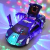 Diecast Model Dancing Deformation Rotating Universal Car Electric Stunt Car with Lights Automaty Open the Door Boy Children's Toys 230811
