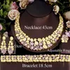 Naszyjnik Zestaw Beaqueen Brazylijska złota biżuteria dla kobiet luksusowy duży ślub żółty różowy cyrkon 3 tony JS360