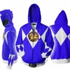 Mighty Morphin 3D impressão zíper do zíper do capuz legal Moda/mulher/crianças Manga longa Capuzes de moletom casual Casual Cosual Jacket Roupos HKD230725