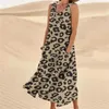 Casual Dresses Summer For Women Fashion Print Crewneck Petite Maxi