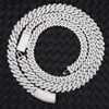 Personnalisé 10 mm 12 mm 14 mm 2rows chaîne de liaison cubaine s sier vvs Moisanite passa diamant test gra certificat hip hop collier