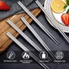 Eetstokjes Chopstick Steel 1/2/5 AFBEELDING SUSHI Non-Slip Japanse Koreaanse Set Kitchen Chinese metalen roestvrijstokken Paren