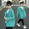 Jackets Boys Trench Coats Casual Jackets Baby Boy Kinderen Spring herfst Lange jaskleding Kinderen overjassen 4-14 AGE R230812