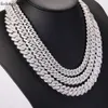 Anpassad 10 mm 12mm 14mm 2Rows Cuban Link Chain S Sier VVS Moissanite Passed Diamond Test GRA Certificate Hip Hop Necklace