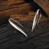 Stud F.I.N.S Original S925 Pure Sterling Silver Ear Hook Earring Curved Glossy Piercing Minimalist Fine Jewelry Women Accessories 230811