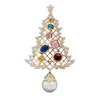 Broşlar broşlar Noel ağacı broş broş kübik zirkonias pim mücevherleri kadınlar için renkli rhinestone hediye ceket jellery