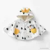 Jackor 2023 Autumn Winter Spädbarn Baby Boys Cloaks Cotton Cartoon Plus Hooded Warm Toddler Boys Coat Kids Overcoat R230812