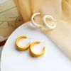 Hoop oorbellen Vintage witte gele acrylronde cirkel voor vrouwen sieraden eenvoudige gladde geometrische C-vormige grote hars oorrang