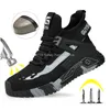 Boots Fashion Safety Shoes For Work High Top Steel Toe Anti Smash Men Antistab Mens Kvalitet Skodon 230812