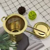 Stainless Steel Gold Tea Strainer Folding Foldable Tea Infuser Basket for Teapot Cup Teaware