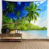 Tapestries Nature Scanery Backdrop Tapestry Forest Sea Beach Waterfall Landscape Wall Hanging Diy Home Decorative Doorway Curtain Anpassa R230812