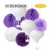 Autre fête des événements fournit des places rose bleu ensemble de ballon à air en forme de papier lanterne tissu pompom niche 12 "pour le baptême de mariage anniversaire carnaval fête 230812